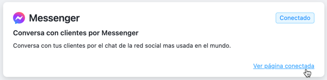 Ver pagina conectada a Messenger en Ticker