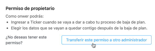 Transferir rol owner en Ticker
