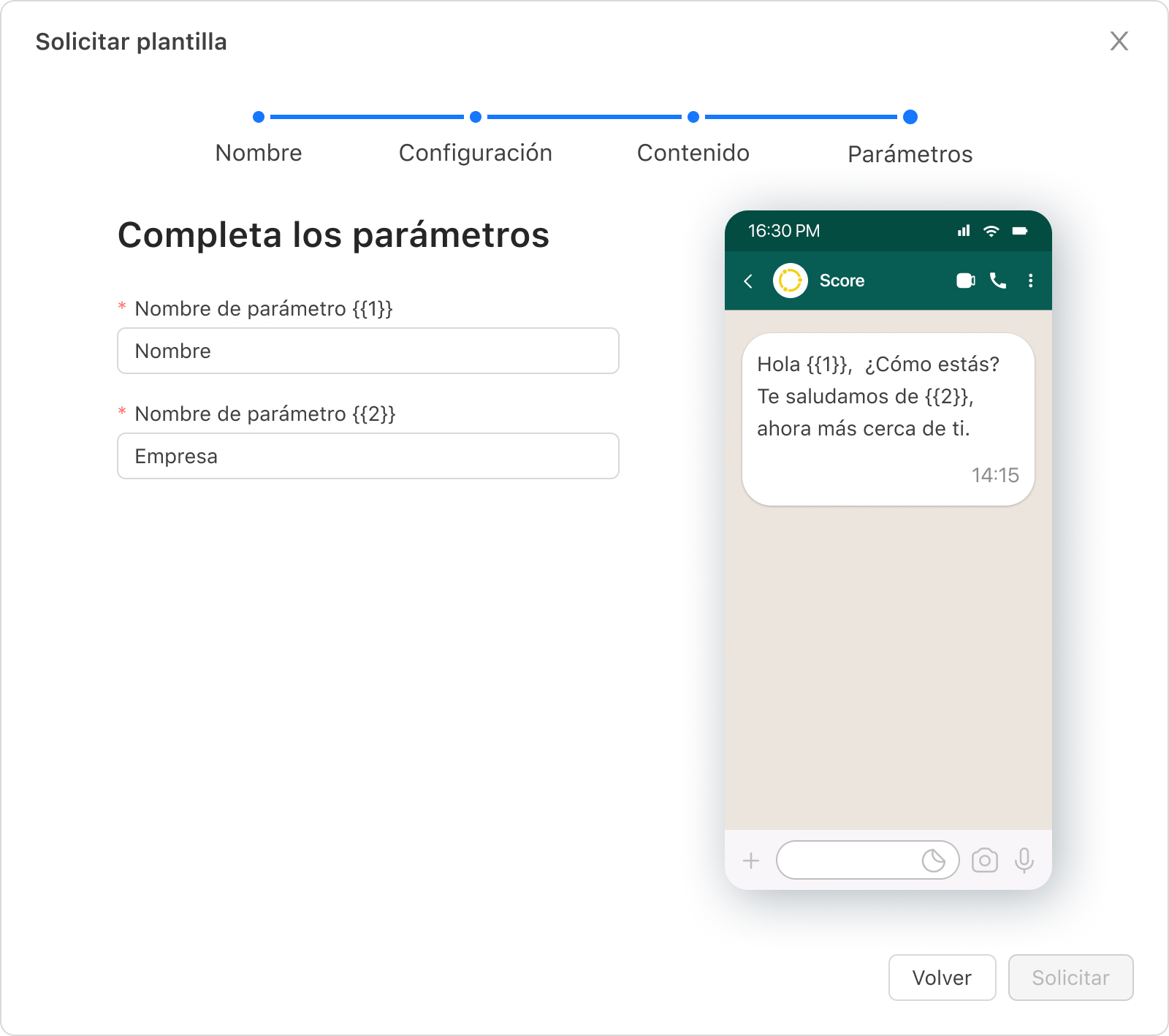 Parámetros de tu plantilla