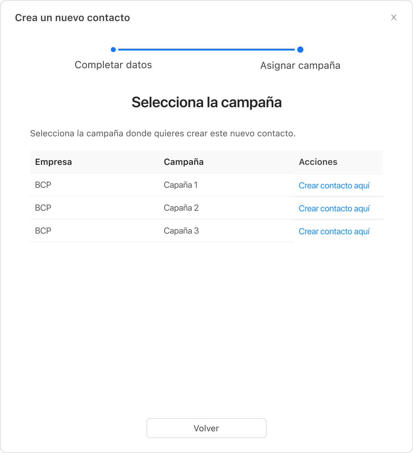 2do paso de formulario crear contacto