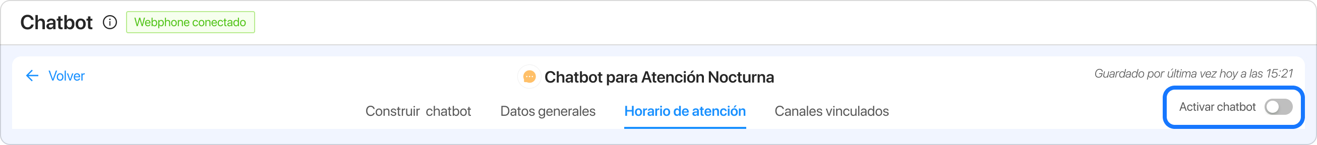 Activar chatbot