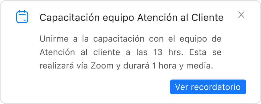 Notificación simple creada desde Agenda